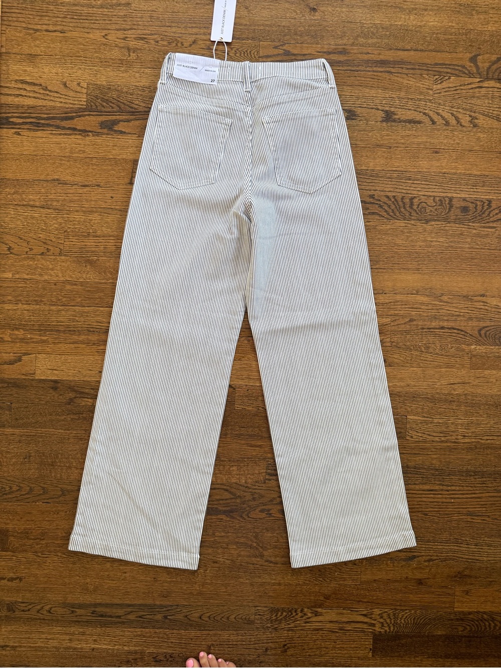 New with tags. Just Black White and Black Pinstripe Wide Leg Pants - Picture 9 of 9